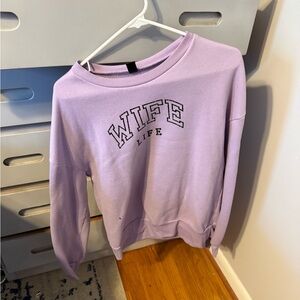 SHEIN Purple 'Wife Life' Sweatshirt